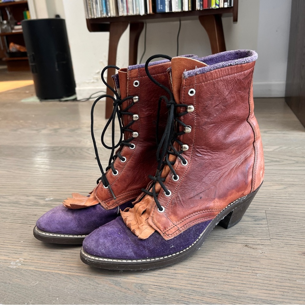 Vintage leather booties